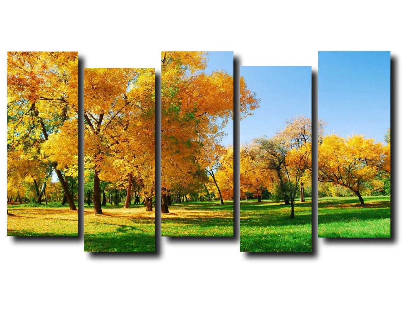 Модульная картина Природа. Ранняя осень, 150x75 см.