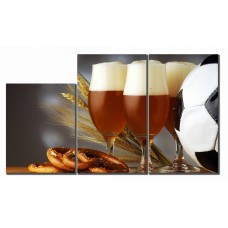 Модульная картина Пиво и футбол, 72х48 см.