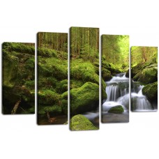 Модульная картина Река в лесу, 120х80 см.