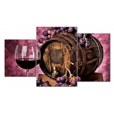 Модульная картина Вино и бочка, 105х73 см.