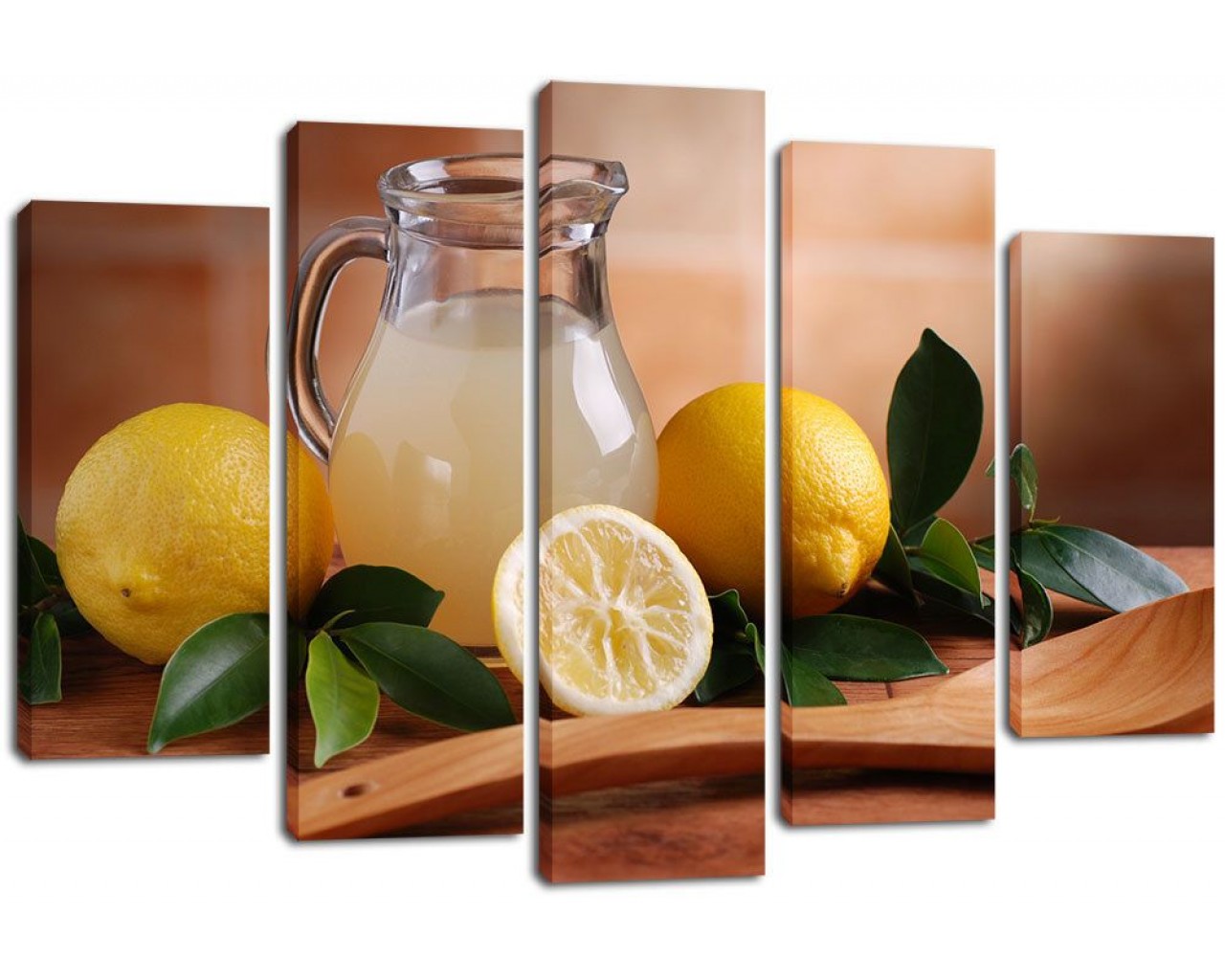 Модульная картина Лимоны и лимонад, 135х80 см.