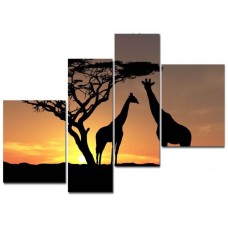 Модульная картина Жирафы, 104х90 см.