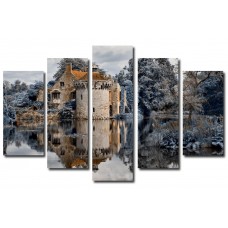 Модульная картина Заброшенный замок, 135х80 см.