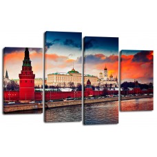 Модульная картина Набережная кремля, 125х80 см.