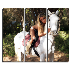 Модульная картина Девушка на коне, 130x100 см.