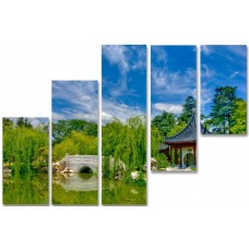 Модульная картина Сад в поднебесной, 125х80 см.