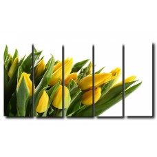 Модульная картина Цветы. Желтые тюльпаны, 150x 90 см.