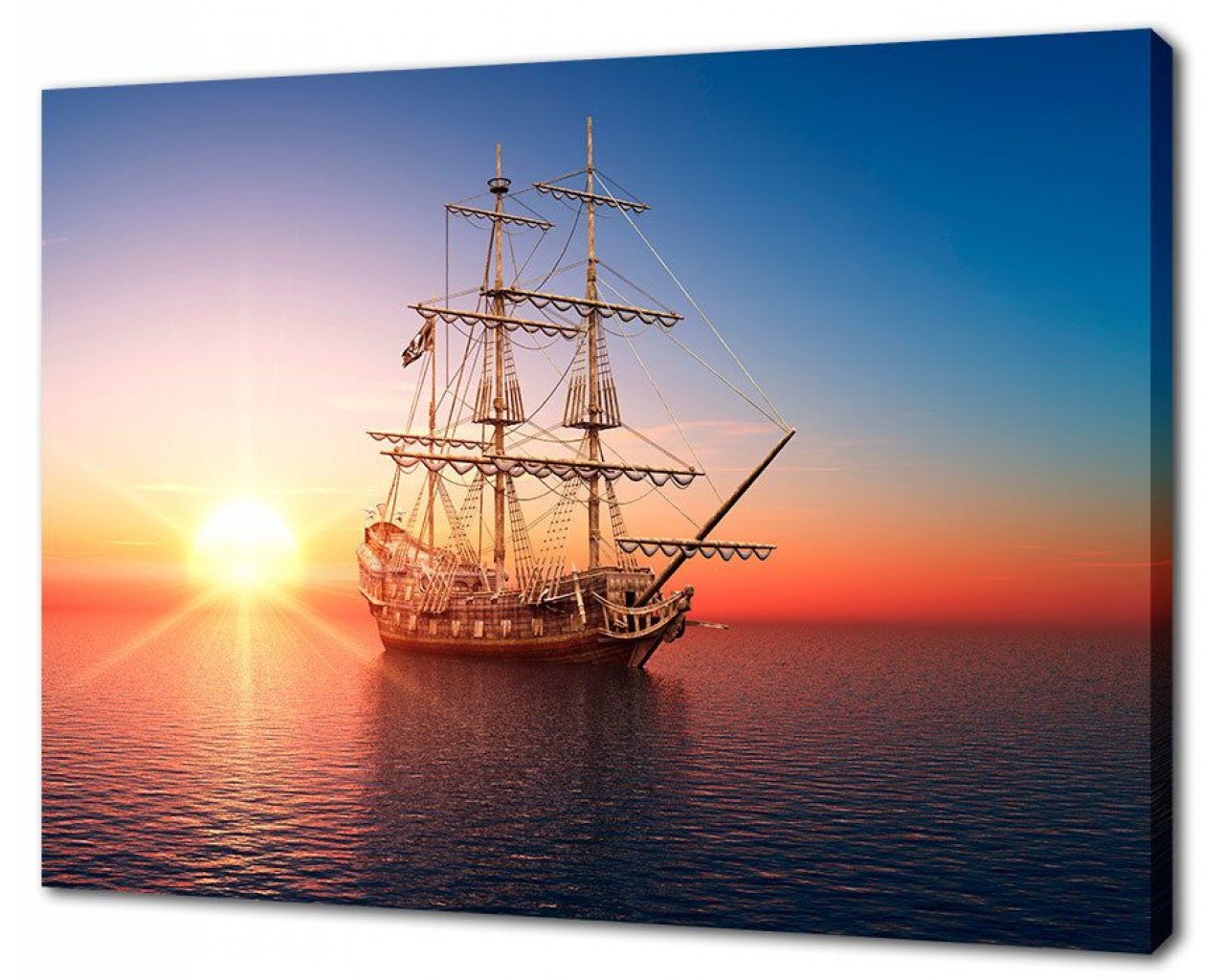 Картина на холсте Корабль на закате