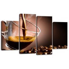 Модульная картина Утренний кофе, 125х80 см.