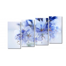 Модульная картина Голубое цветение, 120х75 см.