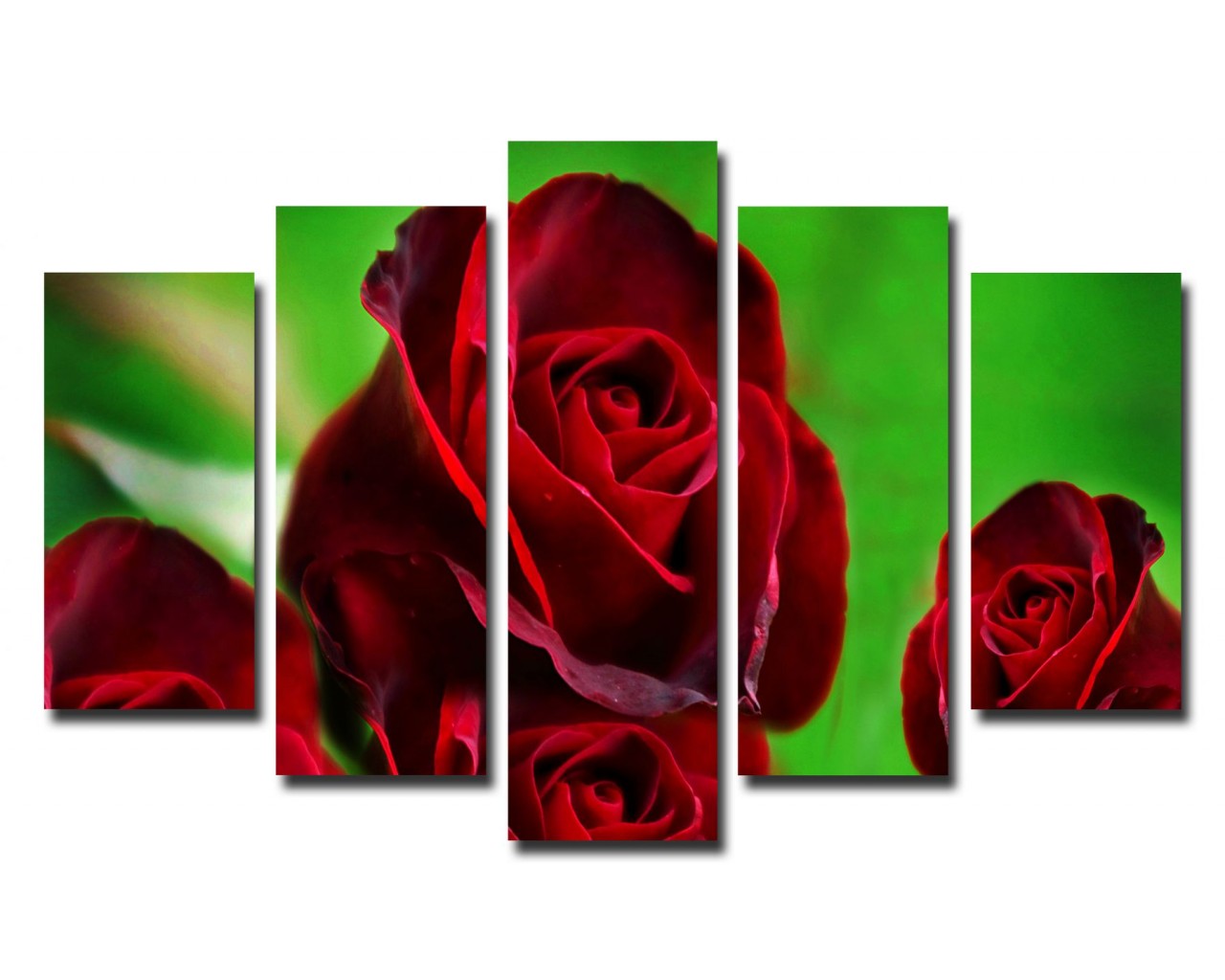 Модульная картина Красная роза, 135х80 см.