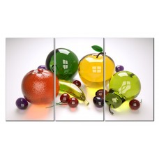 Модульная картина Стеклянные фрукты, 120х80 см.