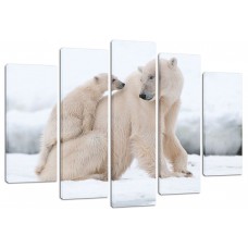 Модульная картина Белые медведи, 135х80 см.
