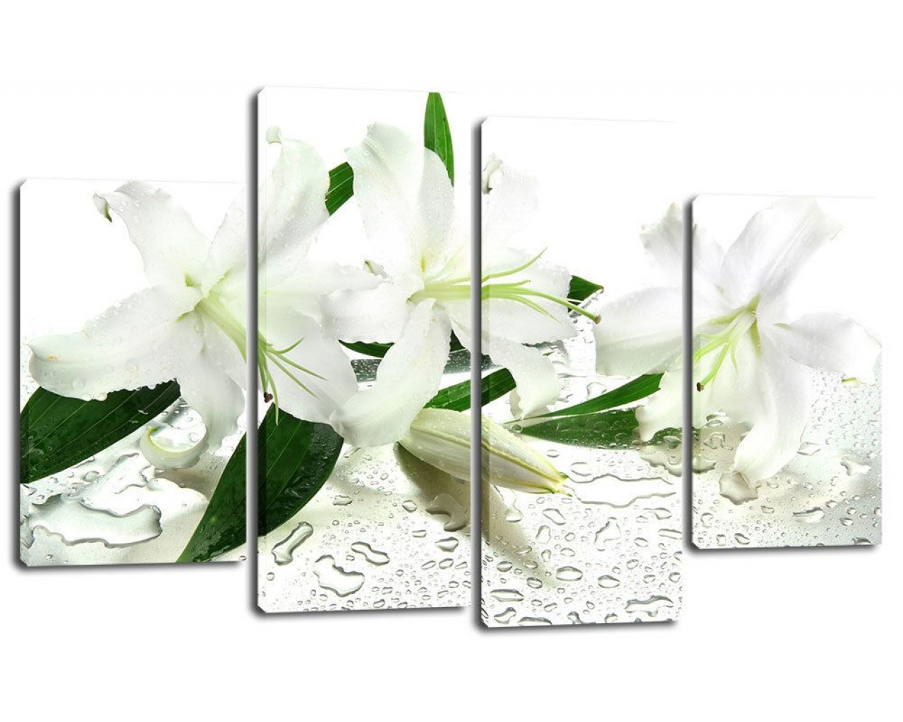 Модульная картина Белые цветы, 125х80 см.