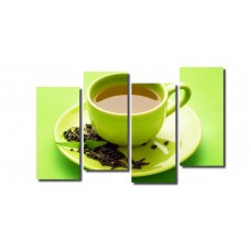 Модульная картина Зеленая чашка чая, 120х90 см.
